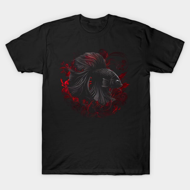 Betta fish and red ornament T-Shirt by gblackid